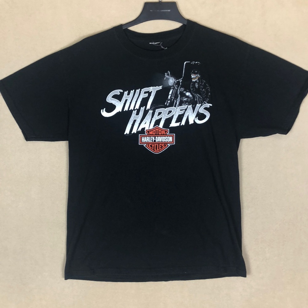 Harley Davidson Shift Happens Double Sided Graphic Short Sleeve Shirt Men size M